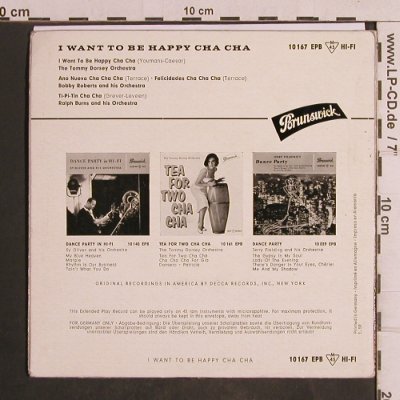 V.A.I want to be happy Cha Cha: Dorsey,Bobby Roberts,Ralph Burns, Brunswick (10 167 EPB), D,vg+/m- Typ: EP Best.-Nr.: T5022 Preis: 4,00 Euro