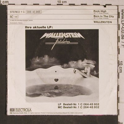 Wallenstein: Rock High / Born in the City, EMI, co (006-45 965), D,m-/vg+, 1980 Typ: 7" Best.-Nr.: T5288 Preis: 3,00 Euro