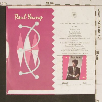 Young,Paul: Come Back And Stay, CBS (A 3636), D, 1983 Typ: 7" Best.-Nr.: T538 Preis: 2,00 Euro
