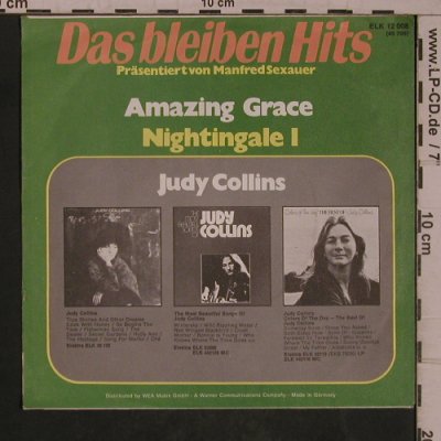 Collins,Judy: Amazing Grace/Nightingale I-Sexauer, Elektra(ELK 12 008), D, Ri, 1974 - 7inch - T5466 - 4,00 Euro