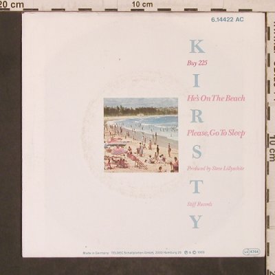 MacColl,Kirsty: He's on the Beach, Stiff(6.14422), D, 1985 - 7inch - T5625 - 3,00 Euro