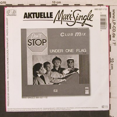 Under one Flag: Don't Stop / Saver Sex, m-/vg+, Jupiter (855 527-7), D, 1987 Typ: 7" Best.-Nr.: T5687 Preis: 3,00 Euro