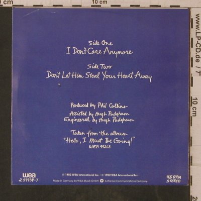 Collins,Phil: I Don't Care Anymore, WEA(25-9938-7), D, 1983 - 7inch - T5779 - 3,00 Euro