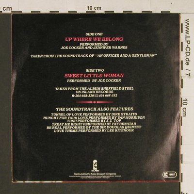 Cocker,Joe - Jennifer Warnes: Up Where We Belong/SweetLittleWoman, Island (104 822-100), D, 1982 Typ: 7" Best.-Nr.: T662 Preis: 1,50 Euro