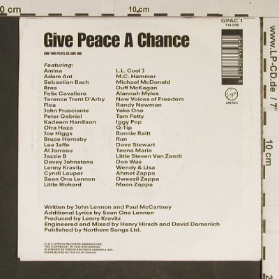 Peace Choir: Give Peace A Chance, One Side, Virgin(114 096), D, 1991 - 7inch - T831 - 2,00 Euro