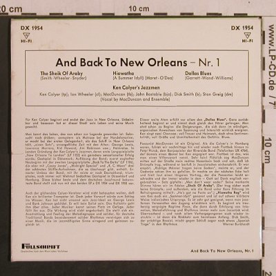 Colyer's Jazzmen,Ken: And Back To New Orleans Nr.1, Decca(DX 1954), D, 3 Tr.,  - EP - T4380 - 4,00 Euro