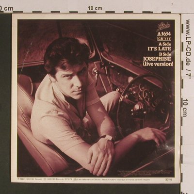 Shakin'Stevens: It's Late / Josephine, Epic (EPCA 3634), NL, 1983 Typ: 7" Best.-Nr.: S8090 Preis: 2,50 Euro