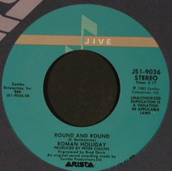 Roman Holiday: Stand By / Round And Round, FLC, Jive (JS 1-9036), US, 1983 Typ: 7" Best.-Nr.: T1018 Preis: 2,50 Euro