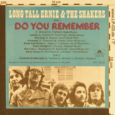 Long Tall Ernie & The Shakers: Do You Remember, Polydor (2040 179), D, 1977 Typ: 7" Best.-Nr.: T467 Preis: 3,00 Euro