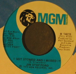 Stafford,Jim: I Ain't Working, FLC, MGM (M 14819), US, 1975 Typ: 7" Best.-Nr.: T964 Preis: 2,50 Euro