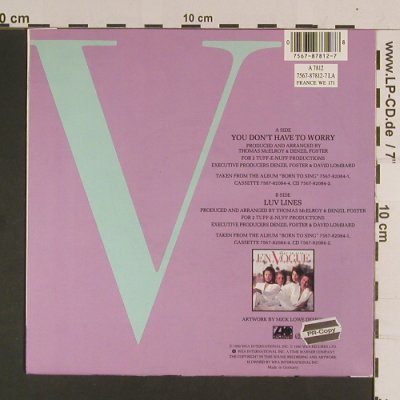 En Vogue: You don't have to worry/luv Lines, Atlantic(7567-87812-7), D, 1990 - 7inch - S8053 - 3,00 Euro