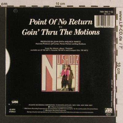 Nu Shooz: Point Of No Return / Goin'Thru The, Atlantic(789 392-7), D, co, 1986 - 7inch - S8250 - 2,50 Euro