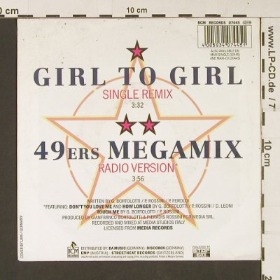 49ers: Girl to Girl / 49ers Megamix, BCM(07445), D,  - 7inch - S9080 - 2,50 Euro