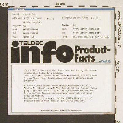 Pat & Mick: Let's all chant(radio)/On the Night, PWL(6.15080 AC), D, 1988 - 7inch - S9376 - 3,00 Euro