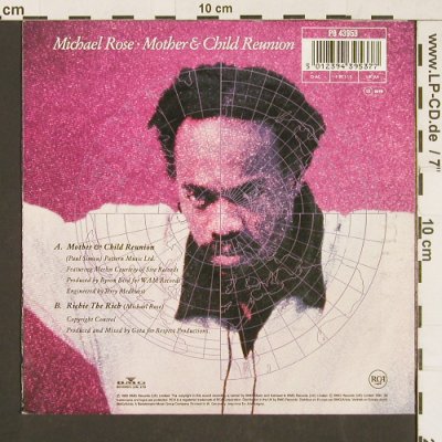 Rose,Michael: Mother & Child Reunion, RCA(PB 43953), D, 1990 - 7inch - S9581 - 3,00 Euro