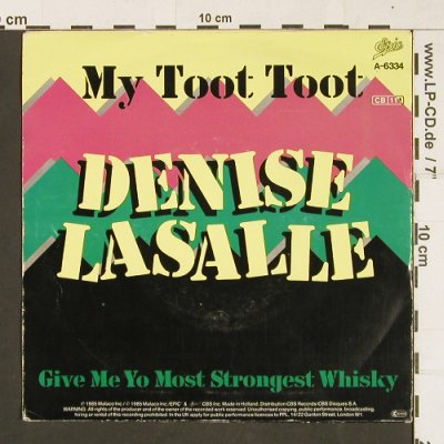 Lasalle,Dennis: My Toot Toot, Epic(A-6334), D, 1985 - 7inch - S9804 - 2,50 Euro