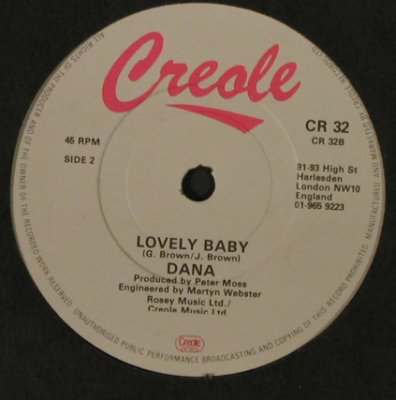 Dana: I Feel Love Comin' On/Lovely Baby, Creole(CR 32), UK, LC,  - 7inch - T2164 - 2,00 Euro