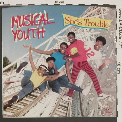 Musical Youth: She's Trouble / Yard Style, MCA/Promo-stol(52312), US, m-/vg+, 1983 - 7inch - T2536 - 2,00 Euro