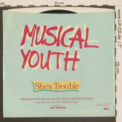 Musical Youth: She's Trouble / Yard Style, MCA/Promo-stol(52312), US, m-/vg+, 1983 - 7inch - T2536 - 2,00 Euro