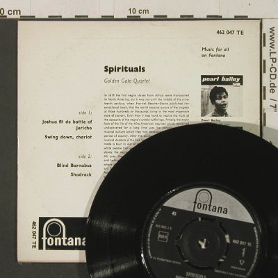 Golden Gate Quartet: Spirituals, Fontana(462 047), NL,  - EP - T2942 - 4,00 Euro