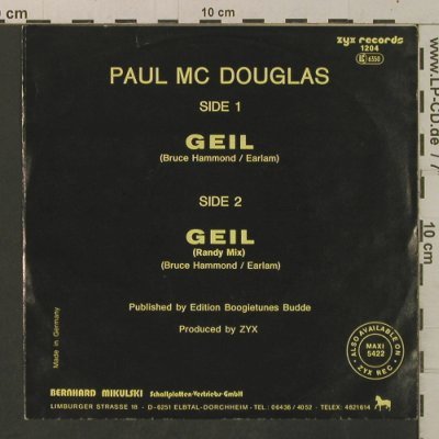 McDouglas,Paul: Geil / Randy Mix, vg+/m-, ZYX(1204), D, 1986 - 7inch - T3316 - 2,00 Euro