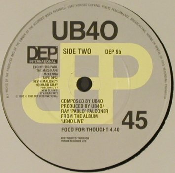 UB 40: Many Rivers To Cross/FoodForThought, DEP Int.(DEP 9), UK, LC, 1983 - 7inch - T2296 - 3,00 Euro