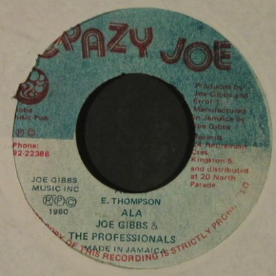 Gibbs,Joe&Professionals/Joe Grine: ALA / Madoo, vg+/LC, Errol Rec (DSP 0073), Jamaica, 1980 Typ: 7" Best.-Nr.: T3484 Preis: 5,00 Euro