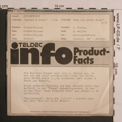 Sechserpack: Zucker & Dreck, m-/vg+, Pool(6.13135), D, 1981 - 7inch - S7959 - 2,50 Euro