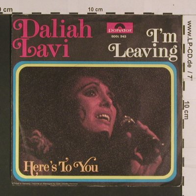 Lavi,Daliah: I'm Leaving/Here's to you, vg+/vg+, Polydor(2001 343), D, 1972 - 7inch - S8118 - 1,50 Euro