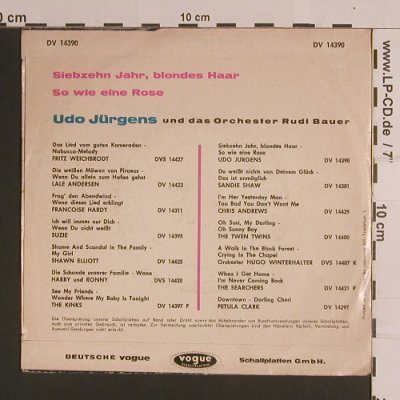 Jürgens,Udo: Siebzehn Jahr,Blondes Haar, vg+/vg+, Vogue(DV 14390), D, 1965 - 7inch - S8289 - 5,00 Euro