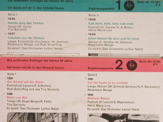 V.A.Die schönsten Schlager: der letzten 50 J.,Ergänzungspl.1+2, Bertelsmann(41326-41234), D,  - EPx2 - S8567 - 3,00 Euro