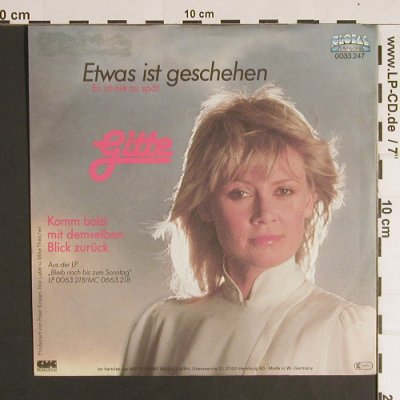 Gitte: Etwas ist geschehen / Komm bald..., Global (0033.247), D, 1981 Typ: 7" Best.-Nr.: S8592 Preis: 3,00 Euro