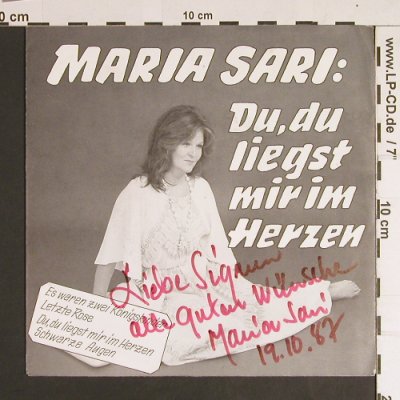 Sari,Maria: Du,du liegst mir im Herzen, Teldec(66.11827-01-1), D, 1987 - 7inch - S8613 - 3,00 Euro