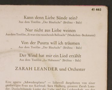 Leander,Zarah: Zahrah und die Liebe, vg+/vg+, Odeon(O 41 462), D,  - EP - S8671 - 3,00 Euro
