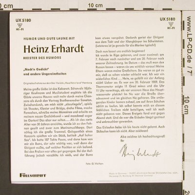 Erhardt,Heinz: Humor und gute Laune mit, Telefunken (UX 5180), D Typ: 7" Best.-Nr.: S8835 Preis: 4,00 Euro