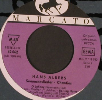 Albers,Hans: Seemannslieder - Chanties, FLC, Marcato (42 062), D Typ: EP Best.-Nr.: S9014 Preis: 4,00 Euro