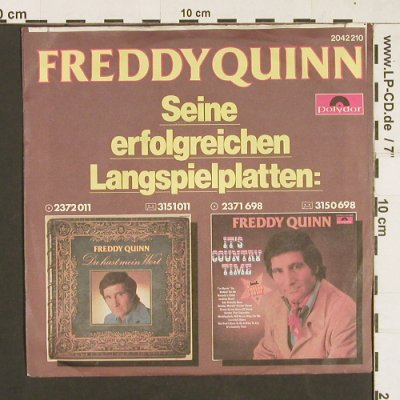 Freddy Quinn: Du hast Tränen im Gesicht, Polydor (2042210), D, 1980 Typ: 7" Best.-Nr.: S9385 Preis: 2,50 Euro