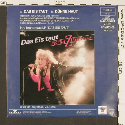 Zieger,Petra & Band: Das Eis taut / Dünne Haut, Ariola(113 035), D, 1990 - 7inch - S9568 - 2,50 Euro