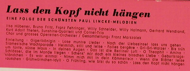 Lincke,Paul: Laß den Kopf nicht hängen, Polydor(20 033 EPH), D, 1960 - EP - S9636 - 3,00 Euro
