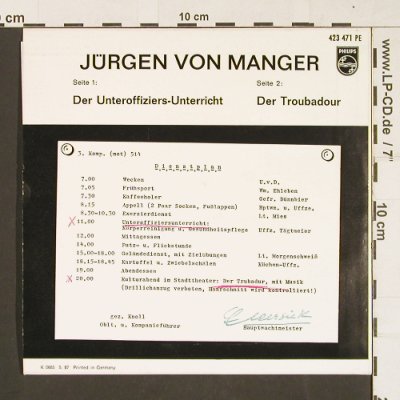 von Manger,Jürgen: Der Unteroffiziersunterricht/Trouba, Philips(423 471), D, 1967 - 7inch - S9693 - 4,00 Euro