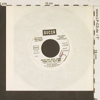 Orloff,Peter: Jeder hat dich gern-einer..,Muster, Decca,NoCover(D 29 150), D,wol,vg+,  - 7inch - S9848 - 2,00 Euro