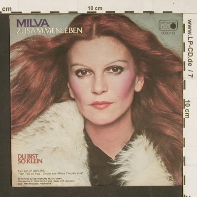 Milva: Zusammenleben / Du bist so klein, Metronome(0030.113), D, 1978 - 7inch - S9865 - 2,00 Euro