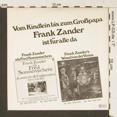 Fred Sonnenschein & seine Freunde: Ja wenn wir alle Englein wären, Hansa (103336-100), D, 1981 Typ: 7" Best.-Nr.: S9871 Preis: 3,00 Euro