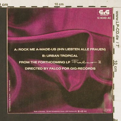 Falco: Rock Me Amadeus, Teldec (6.14340 AC), D, 1985 Typ: 7" Best.-Nr.: S9884 Preis: 2,50 Euro