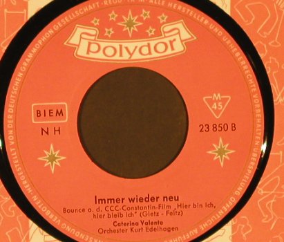 Valente,Caterina: Mal sehn' Kapitän/Immer wieder neu, Polydor(23 850), D, FLC, 1958 - 7inch - S9887 - 3,00 Euro