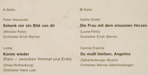 V.A.Schlagerrakete: Alexander,Peter...Conny Francis, Polydor(e76595), D, 1965 - EP - S9982 - 2,50 Euro