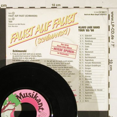 Lage,Klaus Band: Faust auf Faust / Taxi, Musikant(0061470857), D, 1985 - 7inch - S9998 - 2,50 Euro