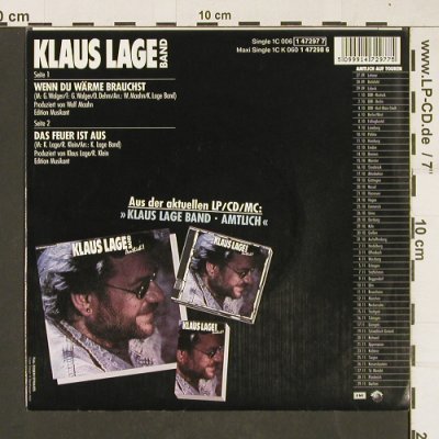 Lage,Klaus Band: Wenn du Wärme brauchst, EMI(1 47297 7), D, 1987 - 7inch - T175 - 3,00 Euro