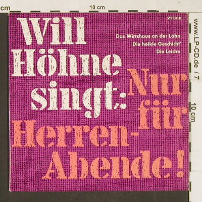 Höhne,Will: Nur für Herren-Abende, Polydor(21 000), D, 1960 - EP - T197 - 4,00 Euro