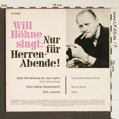 Höhne,Will: Nur für Herren-Abende, Polydor(21 000), D, 1960 - EP - T197 - 4,00 Euro